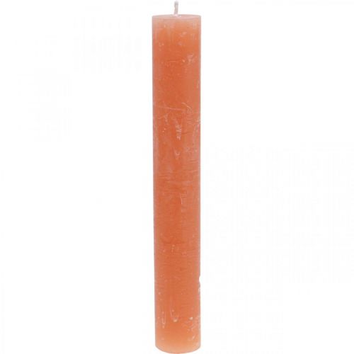 Velas coloreadas a través de Naranja Melocotón 34×240mm 4uds