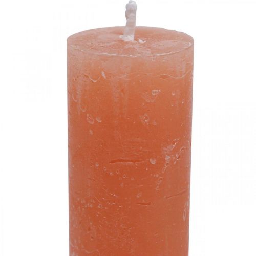 Artículo Velas cónicas teñidas de naranja melocotón 34×240mm 4ud