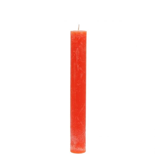 Velas cónicas monocolor naranja 34mm x 240mm 4 piezas