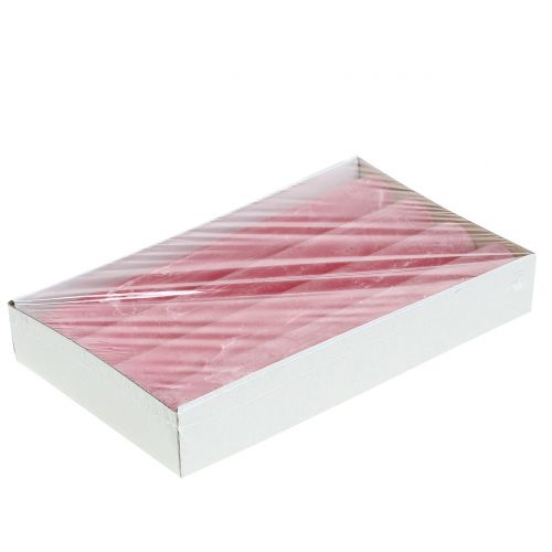Artículo Velas de palo teñidas de rosa 34mm x 300mm 4 piezas