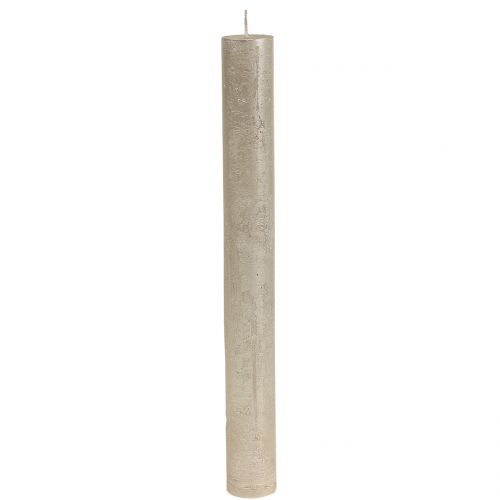 Floristik24 Velas cónicas color champán liso 34mm x 300mm 4 piezas
