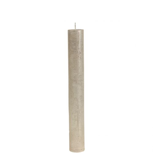 Floristik24 Velas cónicas color champán liso 34mm x 240mm 4 piezas