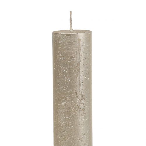 Floristik24 Velas cónicas color champán liso 34mm x 240mm 4 piezas