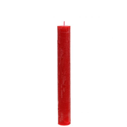 Floristik24 Velas cónicas teñidas de rojo 34mm x 240mm 4 piezas