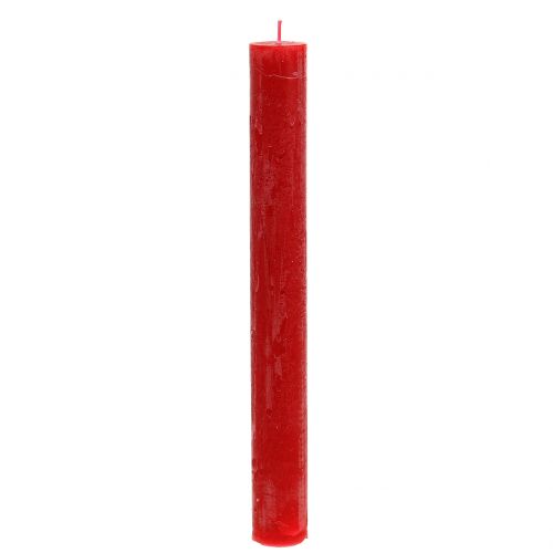 Floristik24 Velas coloreadas a través de Rojo 34mm x 300mm 4pcs