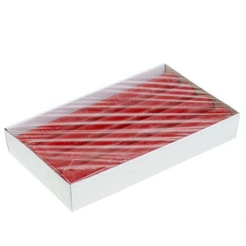 Artículo Velas cónicas teñidas de rojo 34mm x 300mm 4 piezas