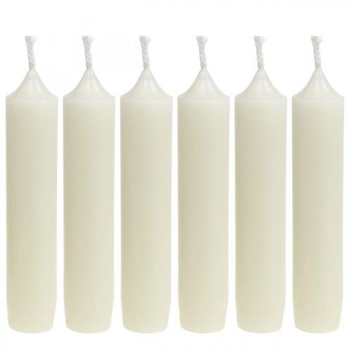 Floristik24 Velas de varilla Velas cortas crema para arreglos Ø22/110mm 6uds