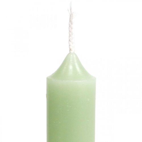 Floristik24 Velas velas cortas verde menta Ø22/110mm 6uds