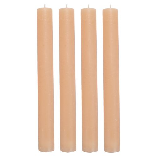 Artículo Velas cónicas color liso Velas melocotón naranja 34×300mm 4ud