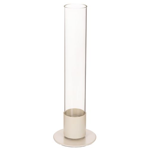 Portavelas moderno para velas cónicas con cilindro y base de cristal, 31 cm. comprar | Floristik24.es