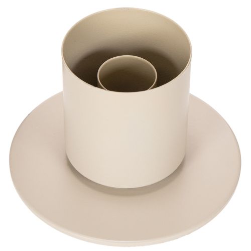 Portavelas moderno para velas cónicas con cilindro y base de cristal, 31 cm. | Floristik24.es