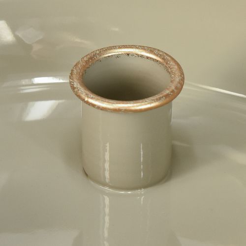 Artículo Portavelas 4 velas cuenco metal gris dorado 22,5cm