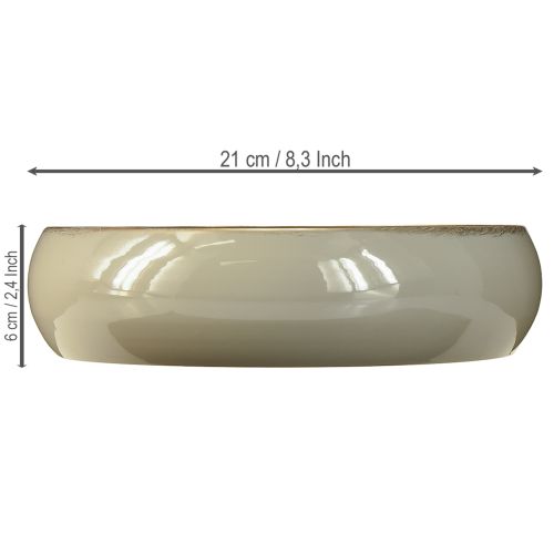 Artículo Portavelas 4 velas cuenco metal gris dorado 22,5cm