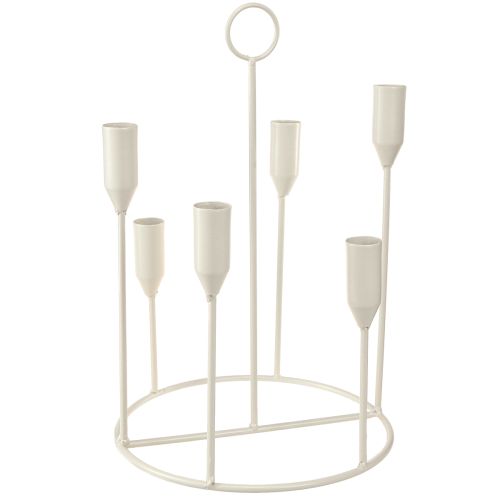 Portavelas cónico para 6 velas, portavelas gris Ø20cm H31cm