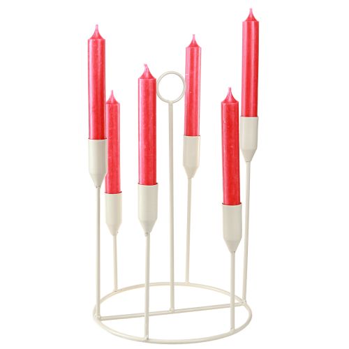 Artículo Portavelas cónico para 6 velas, portavelas gris Ø20cm H31cm