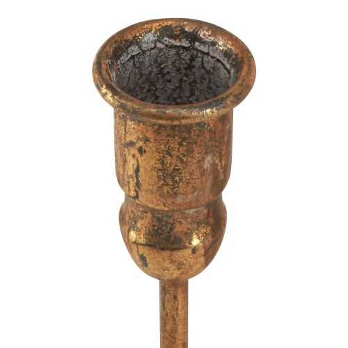 Artículo Portavelas de palo antiguo para 10 velas dorado 46×46cm H16,5cm