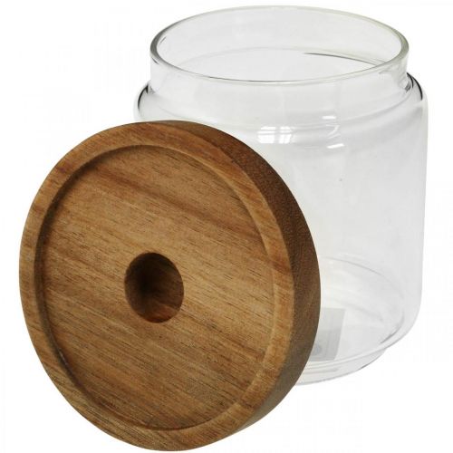 Artículo Portavelas de cristal con forma de palo, portavelas decorativo de cristal H11cm Ø9cm 2uds