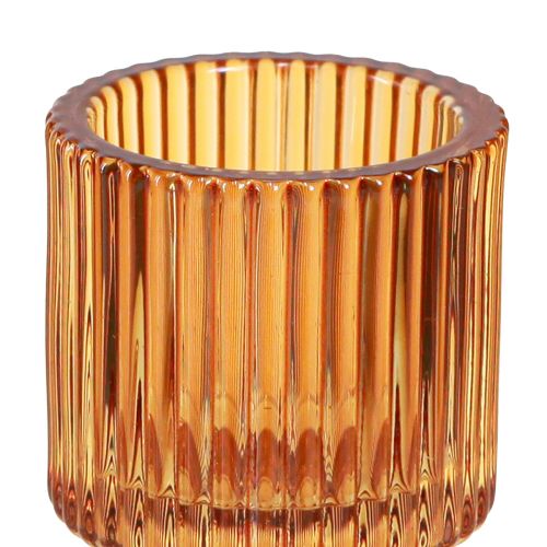Artículo Portavelas Stick de vidrio portavelas naranja H8cm 4 piezas