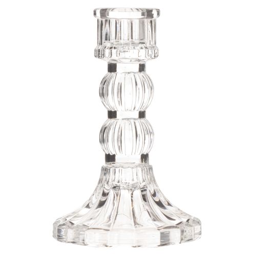 Portavelas transparente, diseño clásico, decoración de mesa, 12 cm, 2 unidades | Floristik24.es
