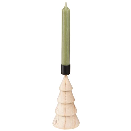 Artículo Portavelas de madera para decoración de árbol de Navidad natural H16cm 2 uds