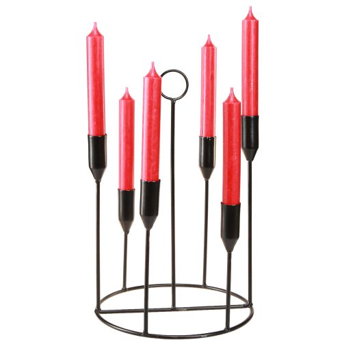 Artículo Portavelas de metal para 6 velas, negro, Ø20 cm, H31 cm