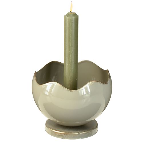 Artículo Candelabro cónico de metal gris dorado H9.5cm