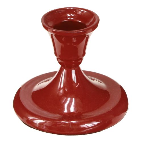 Portavelas de metal rojo Ø8,5cm H7cm