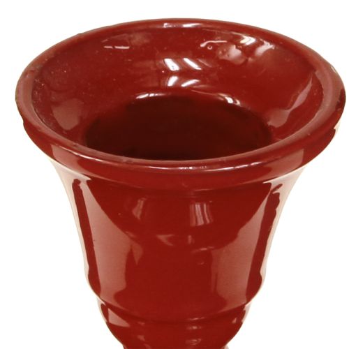 Artículo Portavelas de metal rojo Ø8,5cm H7cm