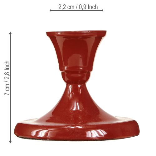 Artículo Portavelas de metal rojo Ø8,5cm H7cm