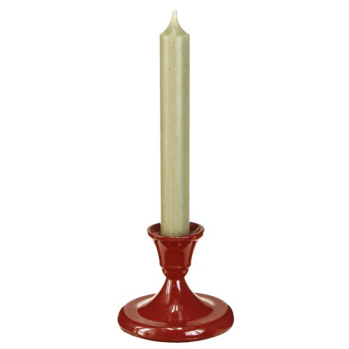 Artículo Portavelas de metal rojo Ø8,5cm H7cm