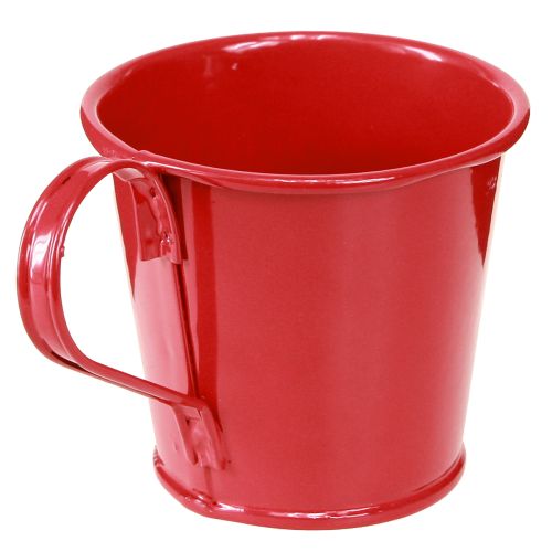 Artículo Portavelas de metal taza roja H6cm 6 piezas