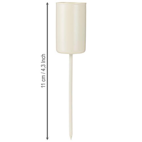 Artículo Candelabro de metal con varilla, beige, H11cm, 4 piezas