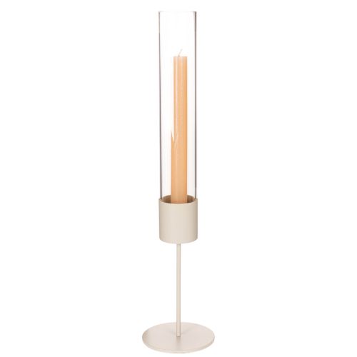 Portavelas cilíndrico de cristal moderno de 45 cm | Floristik24.es