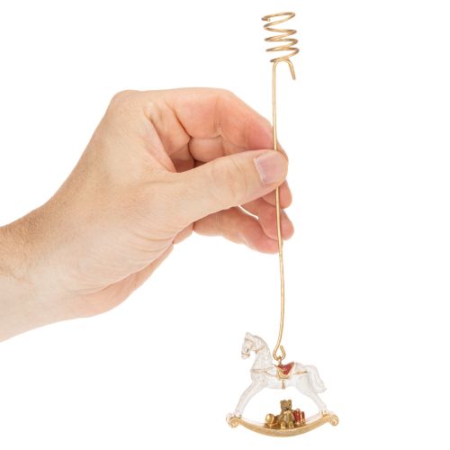 Portavelas con forma de caballito mecedora para árbol de Navidad, 20 cm, 3 unidades | Floristik24.es