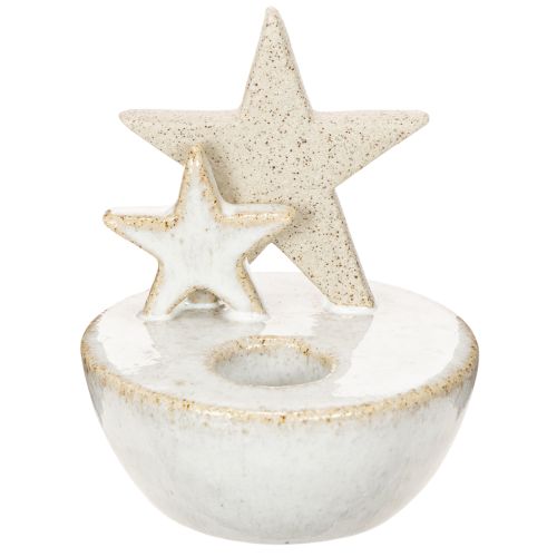 Portavelas de cerámica con forma de estrella, decoración navideña, 11 cm, 2 unidades | Floristik24.es