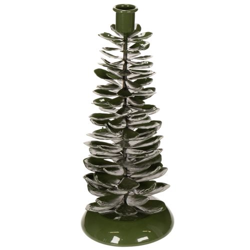 Candelabro con forma de árbol de Navidad, decoración de metal verde de 28 cm. comprar | Floristik24.es