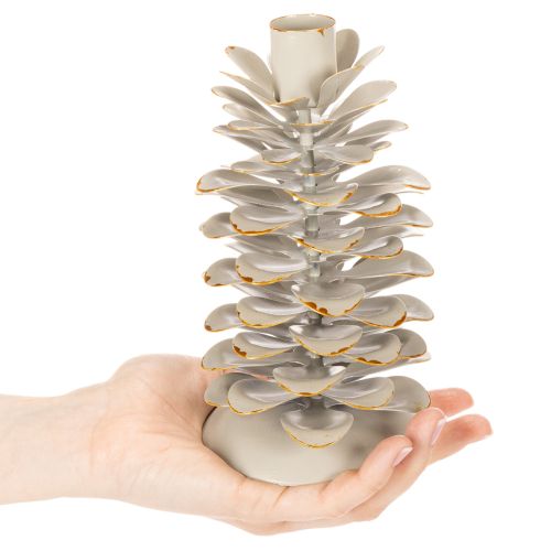 Portavelas con diseño de piña para velas cónicas, 17 cm | Floristik24.es