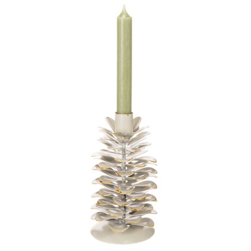 Portavelas con diseño de piña para velas cónicas, 17 cm | Floristik24.es