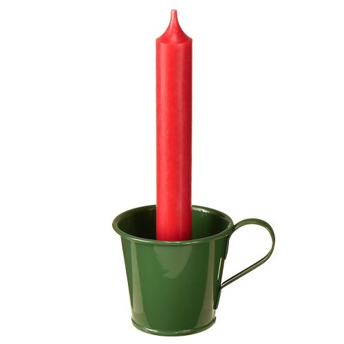 Candelabro cónico portavelas de copa verde oscuro H6cm 6 piezas