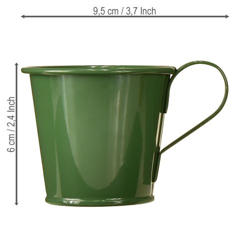 Artículo Candelabro cónico portavelas de copa verde oscuro H6cm 6 piezas