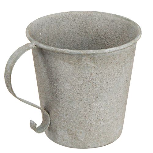 Artículo Portavelas cónico taza vintage decorativo gris Ø11cm H11cm