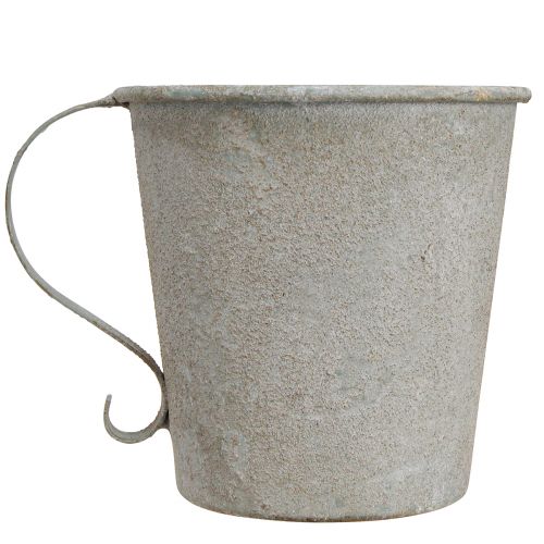 Artículo Portavelas cónico taza vintage decorativo gris Ø11cm H11cm