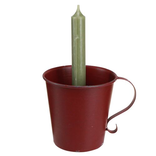 Artículo Portavelas cónico copa vintage decorativo vino rojo Ø11cm H11cm