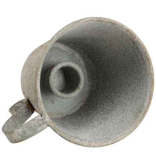 Artículo Portavelas cónico portavelas vintage metal gris Ø9,5cm H8cm 3ud