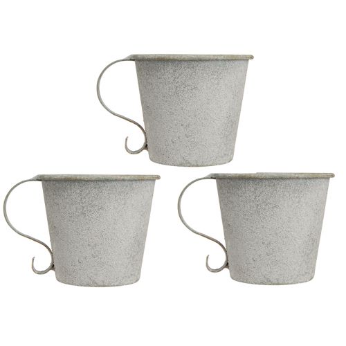 Artículo Portavelas cónico portavelas vintage metal gris Ø9,5cm H8cm 3ud