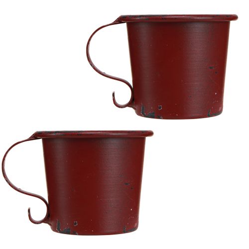 Artículo Portavelas cónico copa vintage metal vino rojo Ø7cm H6cm 2ud
