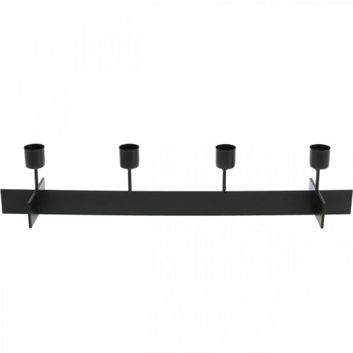 Artículo Candelabro negro, corona de adviento de candelabro 40cm H8cm