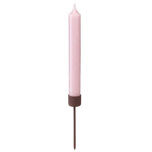 Artículo Portavelas de palo para enchufar marrón óxido Ø22mm H10,5cm 12 piezas
