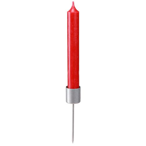 Artículo Portavelas de palo para enchufar portavelas gris plateado Ø2,5cm H11cm 16 piezas