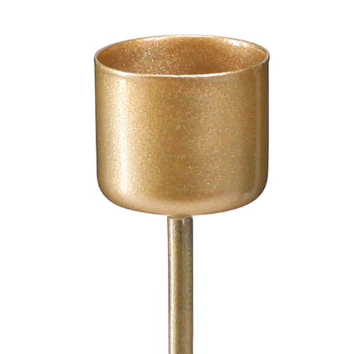 Artículo Portavelas de palo para enchufar oro mate Ø22mm H10,5cm 12 piezas